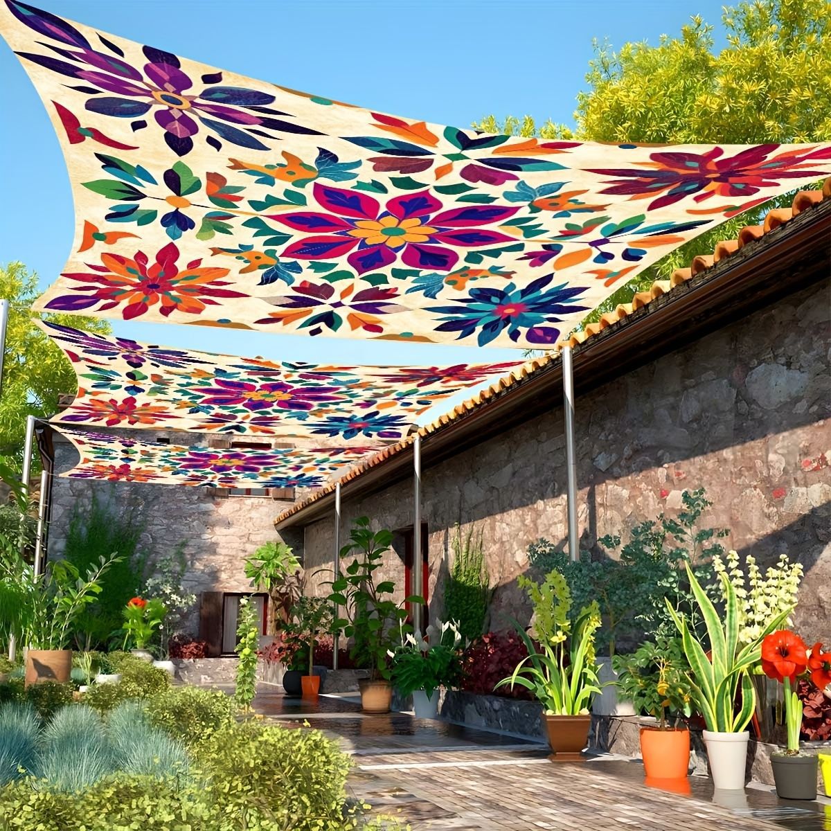 Outdoor Camping House - Tenda de Acampamento Colorida com Estampa