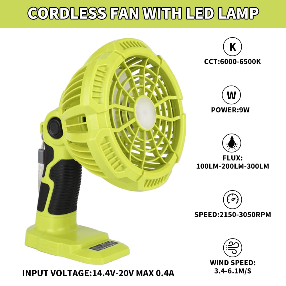Outdoor Camping Jobs - Cordless portáteis LED luz fãs, 300LM,