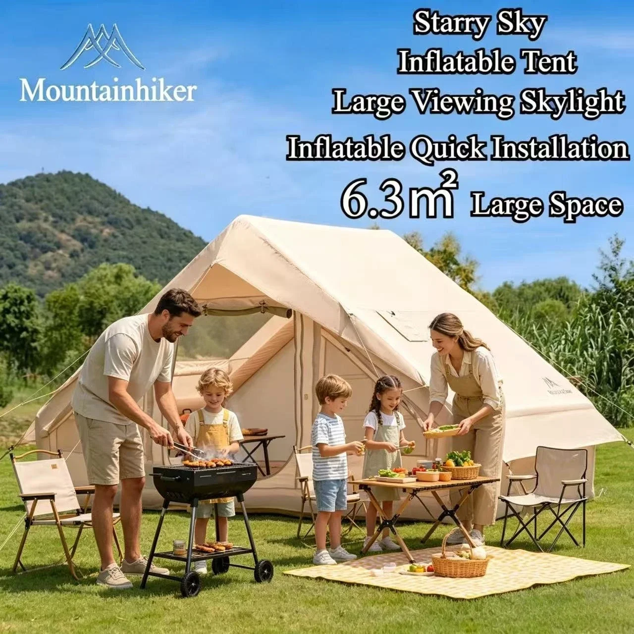 Outdoor Camping House - Tenda Inflável Extra Grande MOUNTAINHIKER para