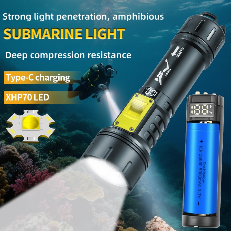 Outdoor Camping And Fishing - Nova lanterna de mergulho xhp70 ipx8