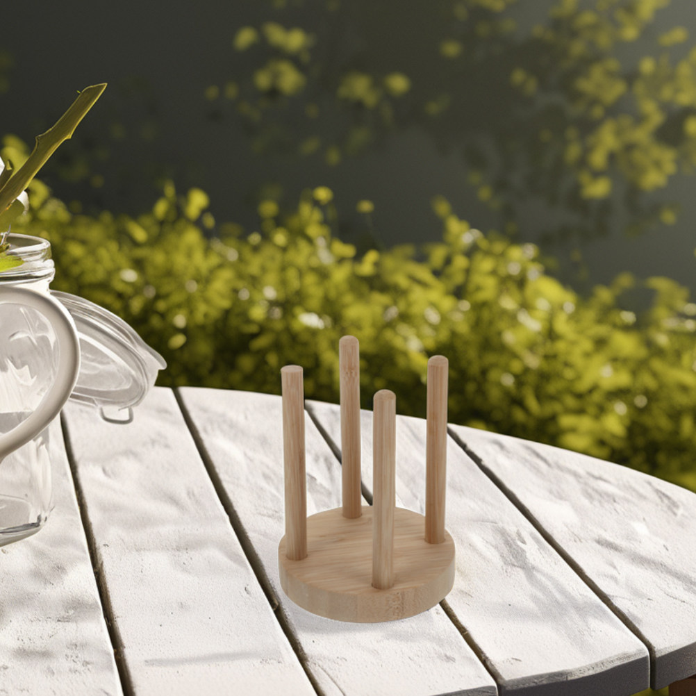 Outdoor Camping Store - Suporte Compacto de Madeira para Copos