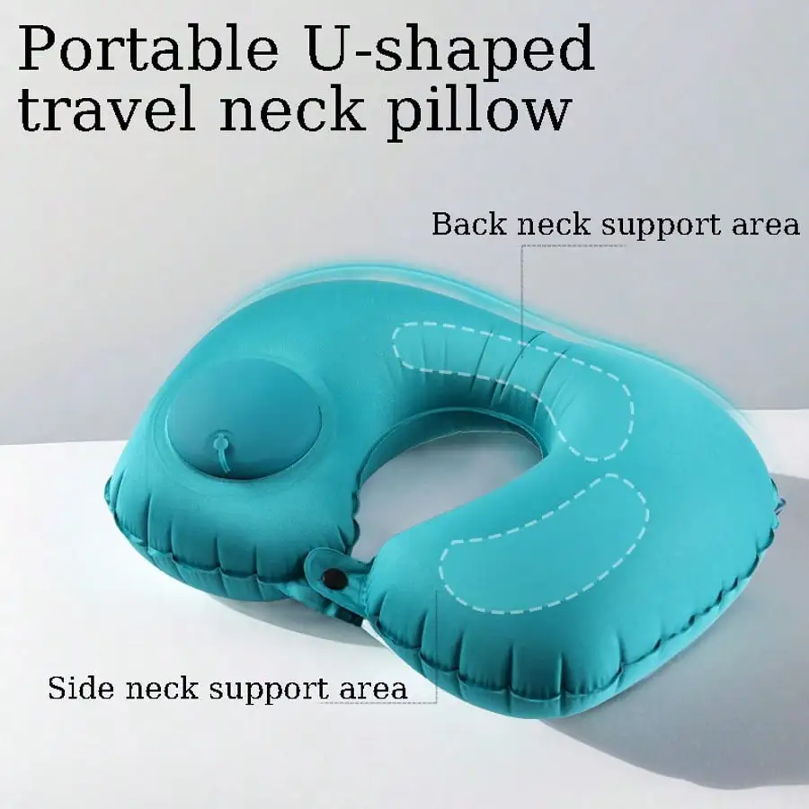 Outdoor Camping Store - Almofada de Pescoço Inflável Portátil com
