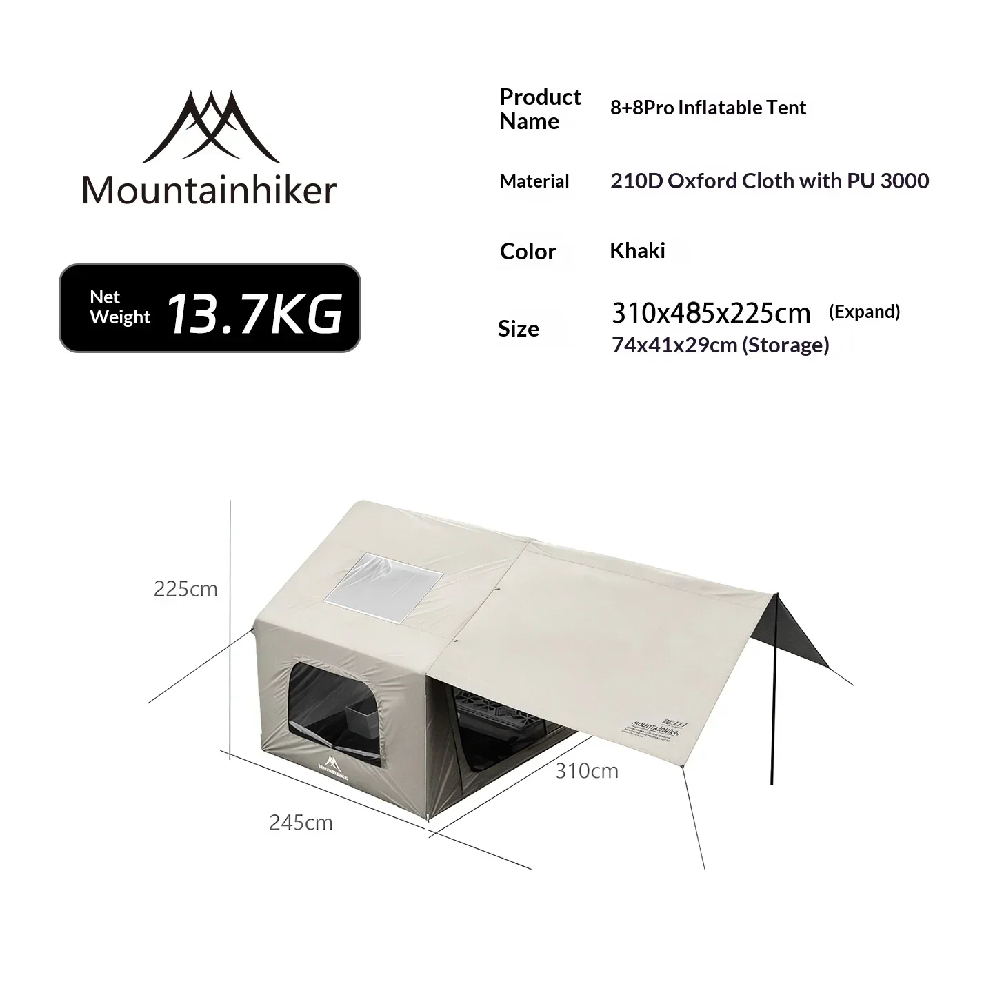 8+8 ㎡   Barraca Inflável MOUNT - Outdoor Camping House avaliação e preço