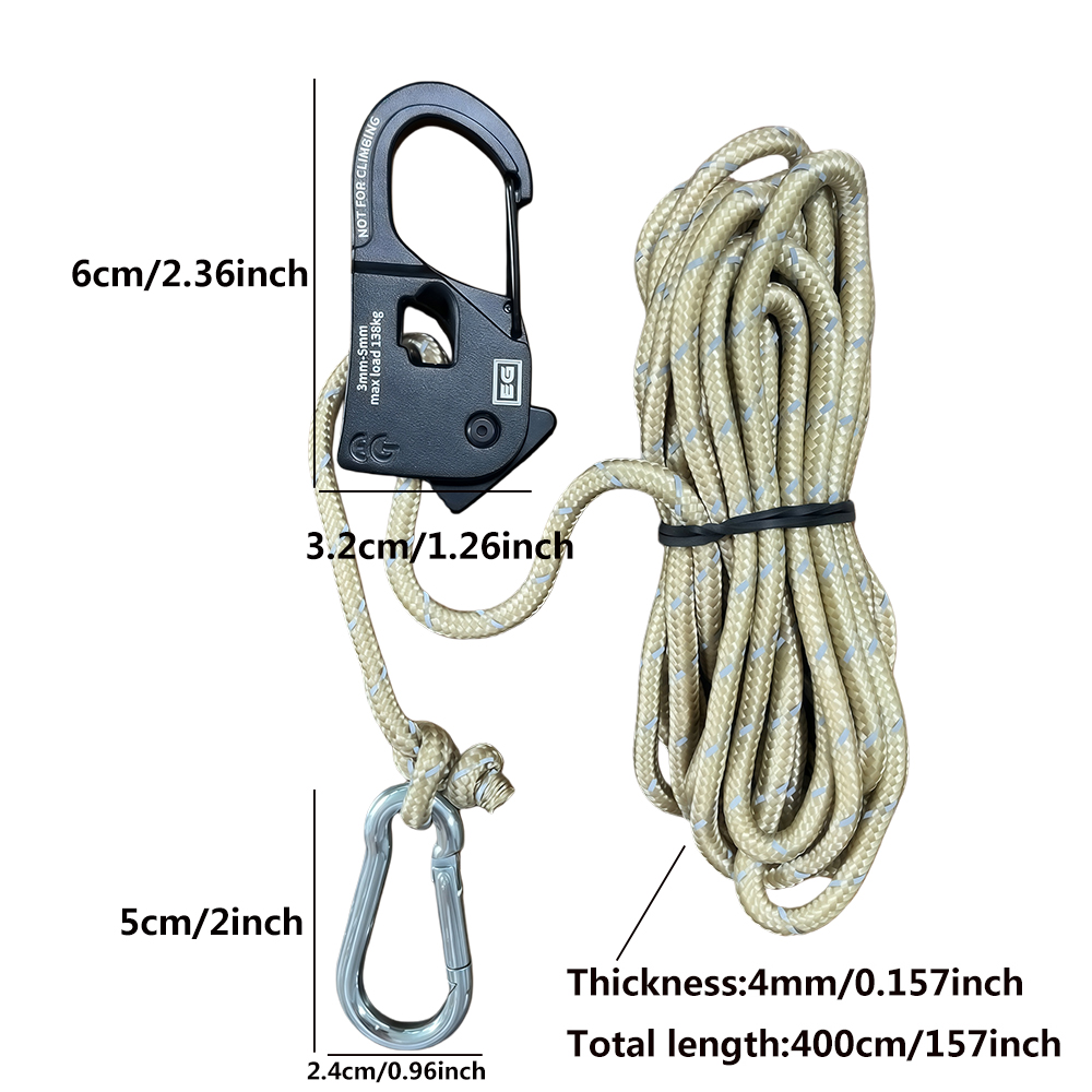 2 Peças 4m Ajustador de Corda  - Outdoor Camping Extension Cord avaliação e preço