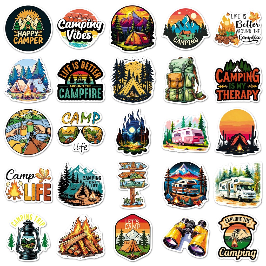 50 Folhas de Adesivos Impermeá - Outdoor Camping Store avaliação e preço